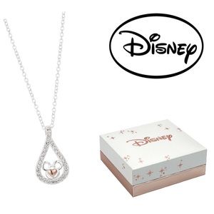 DISNEY Mickey Two Tone Teardrop Crystal Necklace